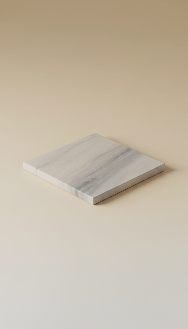 Marble Square Coaster White Veining